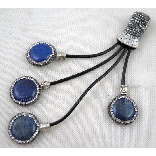 Lapis Lazuli tassel pave rhinestone, blue