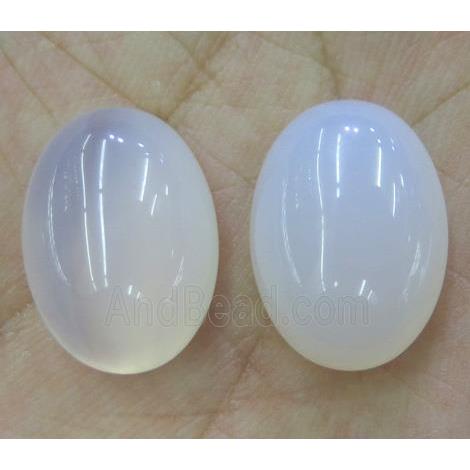 white chalcedony oval cabochon