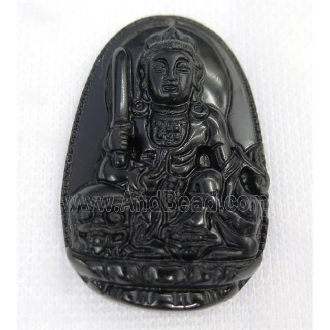 black Obsidian buddha pendant