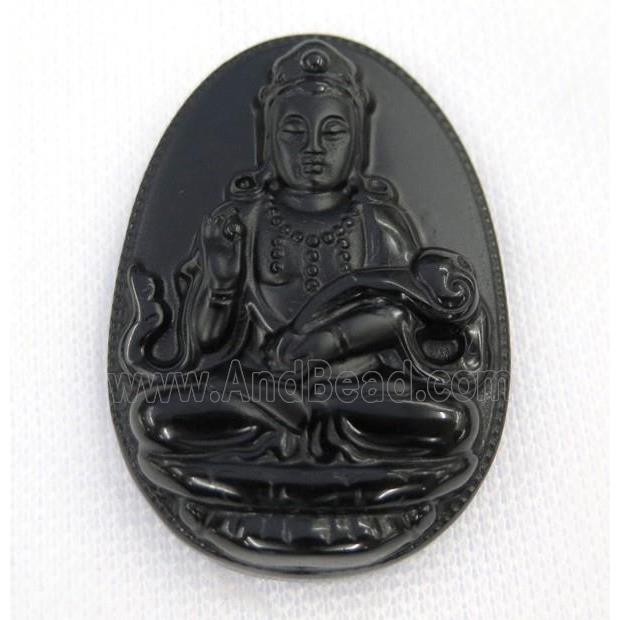 black Obsidian buddha pendant