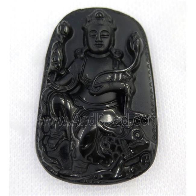 black Obsidian buddha pendant
