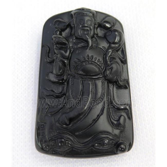 black Obsidian buddha pendant