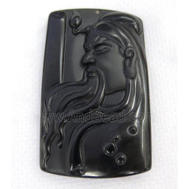 black Obsidian buddha pendant