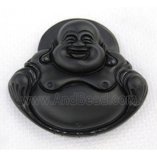 black Obsidian buddha pendant