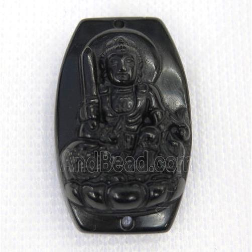 black Obsidian buddha connector