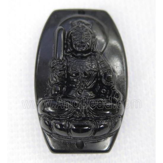 black Obsidian buddha connector