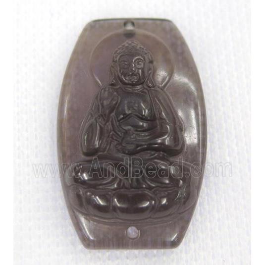 smoky Obsidian buddha connector
