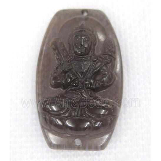 smoky Obsidian buddha connector