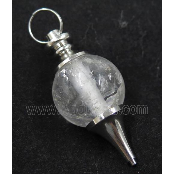 Clear Quartz Globe pendant, round