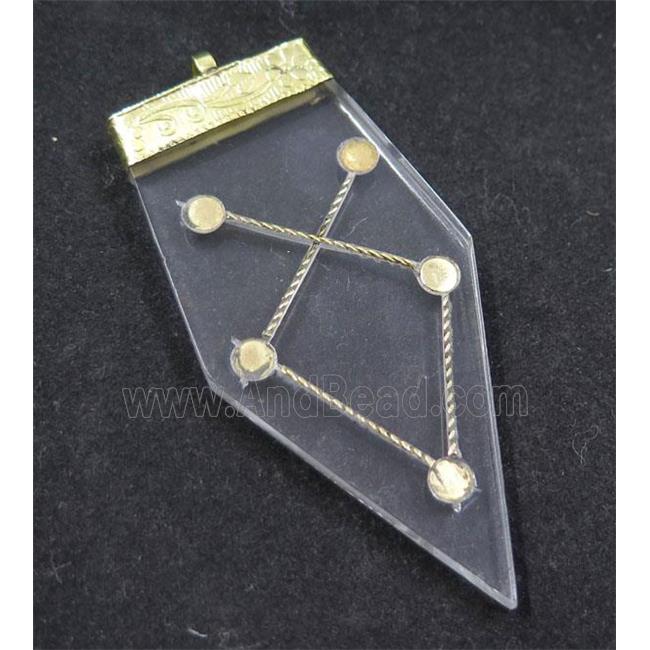 resin acrylic pendant, arrowhead