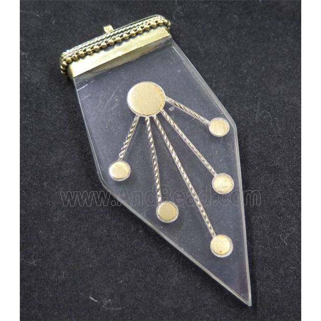 resin acrylic pendant, arrowhead