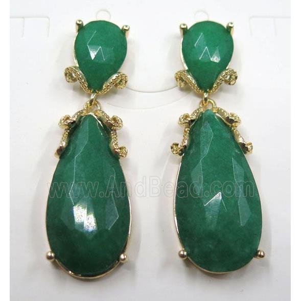 green Jade teardrop earring