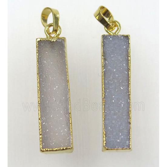 druzy agate pendant, rectangle