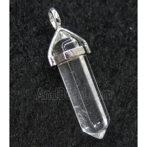 clear crystal quartz bullet pendant