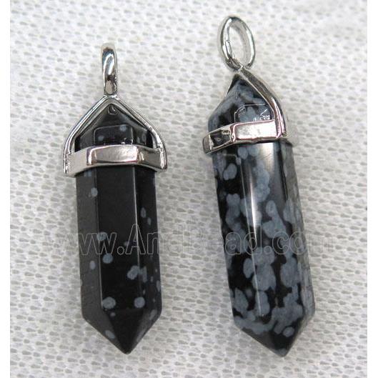 snowflake jasper bullet pendant