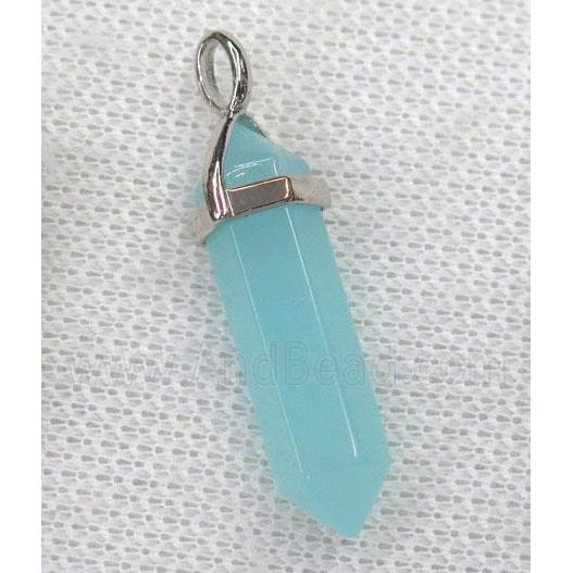blue crystal quartz pendant, dye