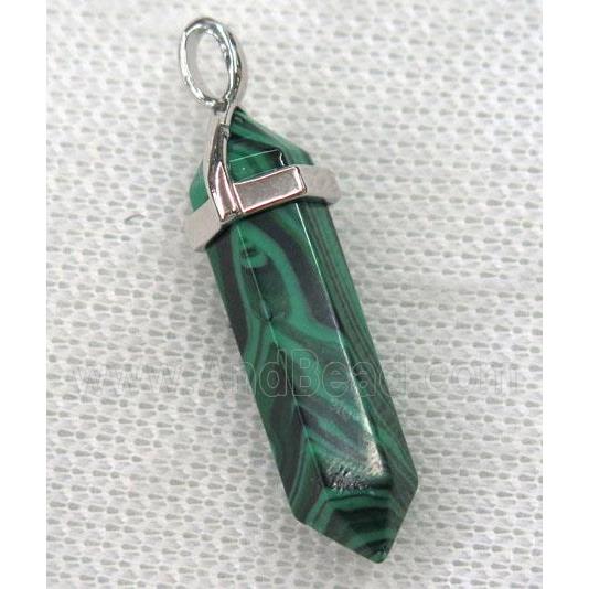 green malachite bullet pendant