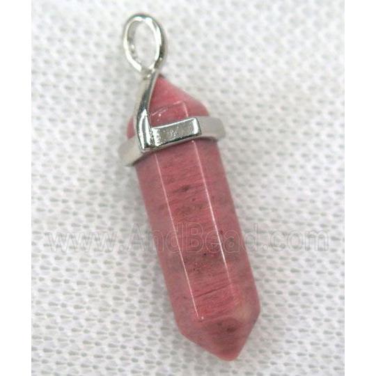 pink Rhodonite bullet pendant