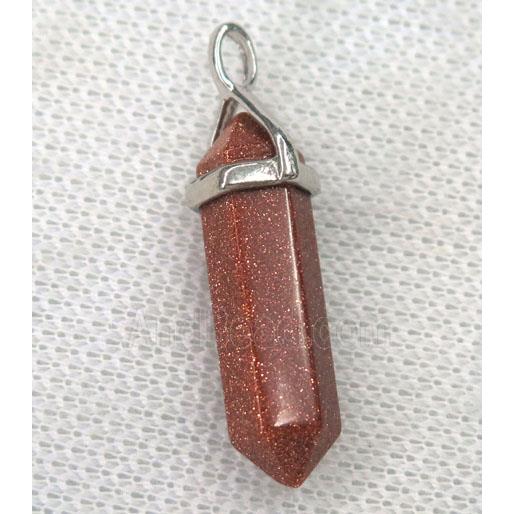 gold SandStone bullet pendant