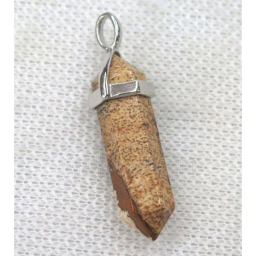 Picture Jasper bullet pendant
