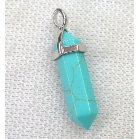 green turquoise bullet pendant