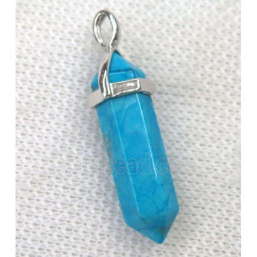 blue turquoise bullet pendant