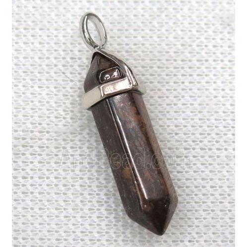 Bronzite bullet pendant