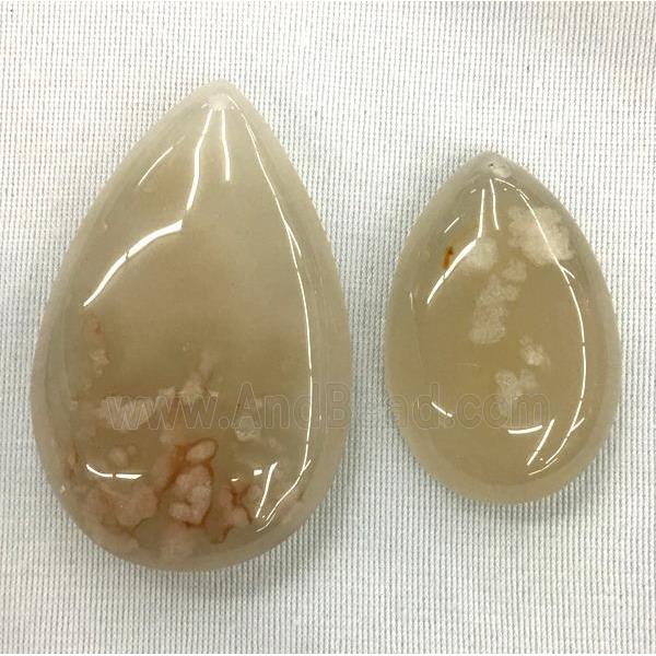 natural Cherry Agate stone pendant, teardrop