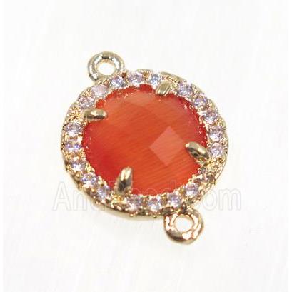 gemstone connector paved zircon, gold plated