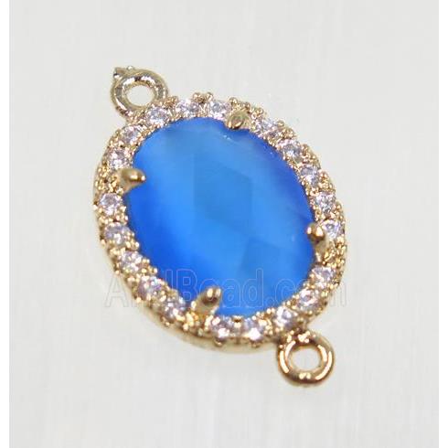 gemstone connector paved zircon, gold plated