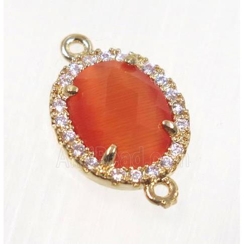 gemstone connector paved zircon, gold plated