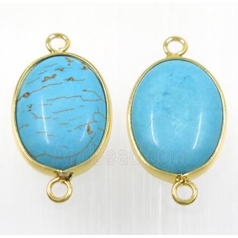 blue turquoise oval connector