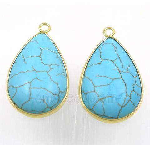 blue turquoise teardrop pendant
