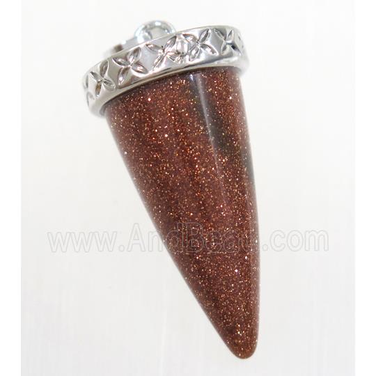 gold sandstone bullet pendant