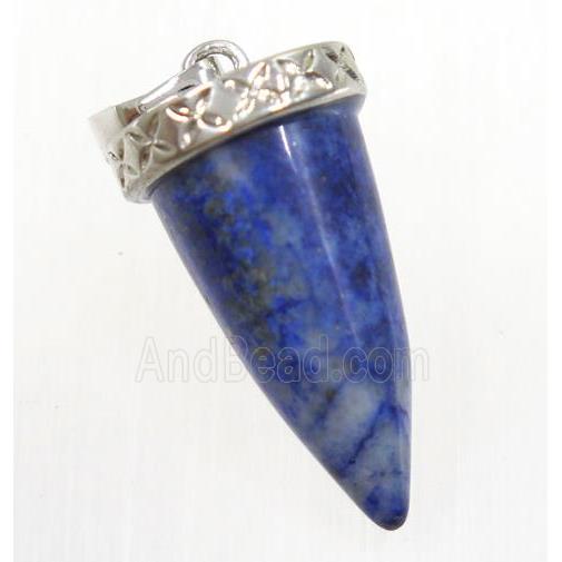 blue Lapis lazuli bullet pendant