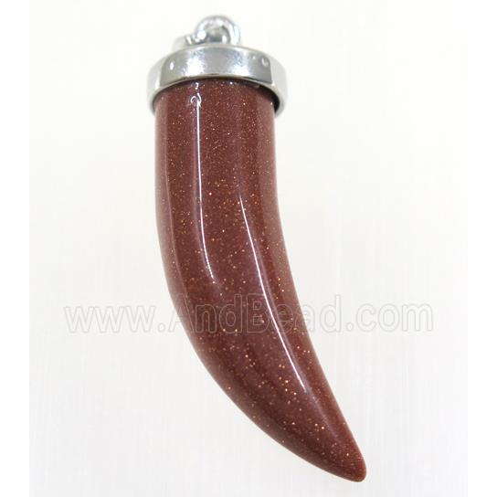gold sandstone horn pendant