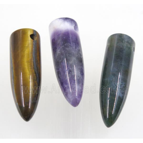 mix gemstone bullet pendant