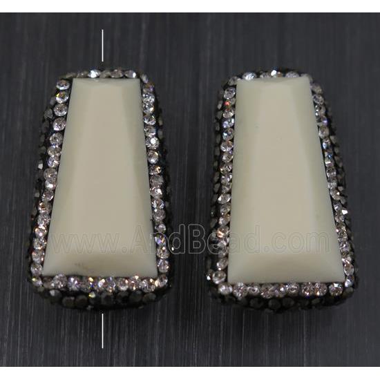 white Resin bead paved rhinestone