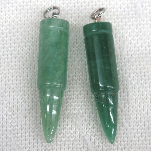 green Aventurine bullet pendant