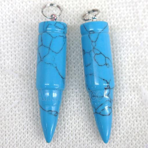 blue Turquoise bullet pendant