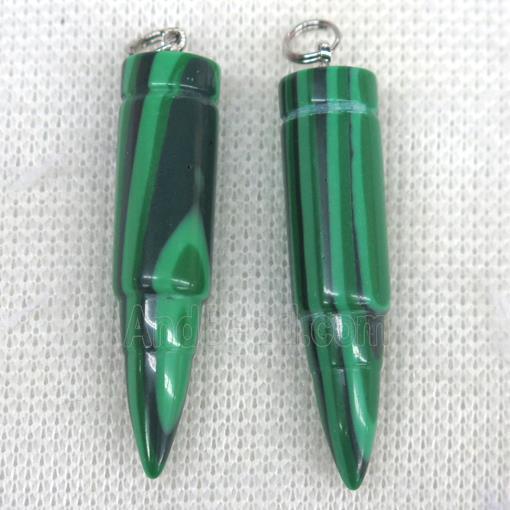 green Malachite bullet pendant