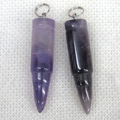 purple Amethyst bullet pendant