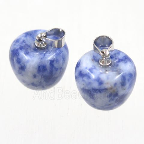 blue Spotted Jasper apple pendant