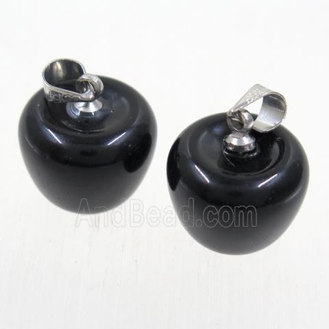 black Onyx Agate apple pendant