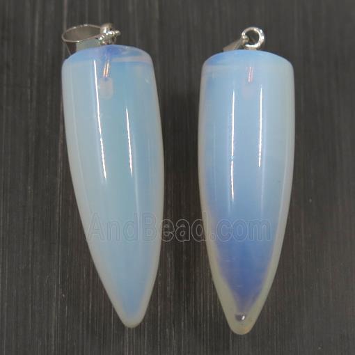 white Opalite bullet pendant