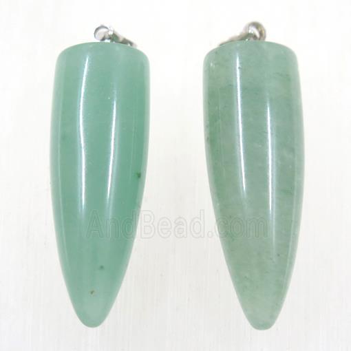 green Aventurine bullet pendant