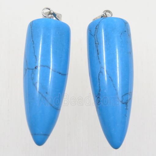 blue Turquoise bullet pendant