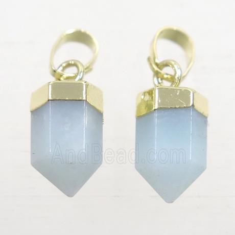 blue Aventurine bullet pendants, gold plated