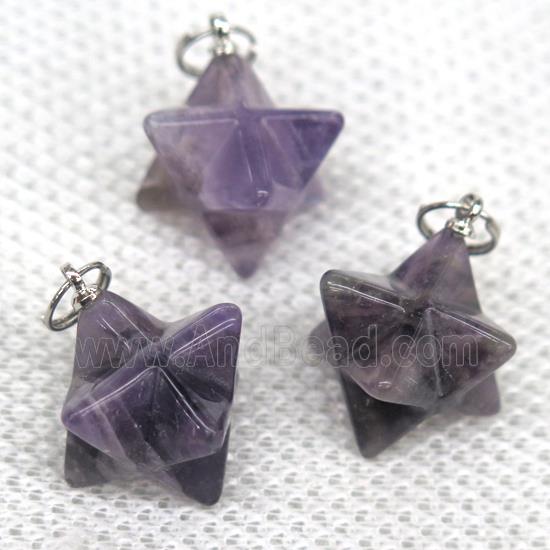 purple Amethyst pendant, star