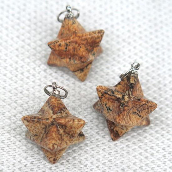 Picture Jasper pendant, star